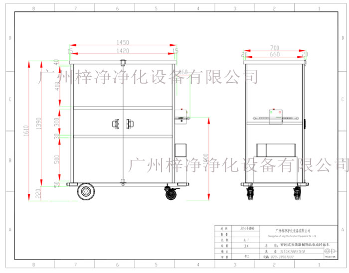 密閉式滅菌器械物品電動(dòng)轉運車(chē)方案設計示意圖